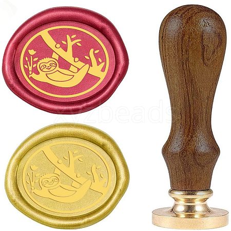 DIY Wood Wax Seal Stamp AJEW-WH0131-287-1