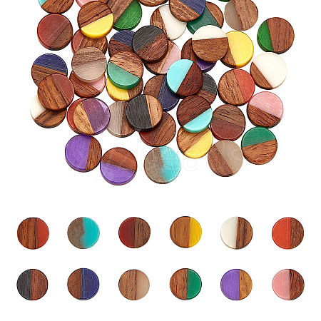 Resin & Walnut Wood Cabochons RESI-PH0001-21-WH-1