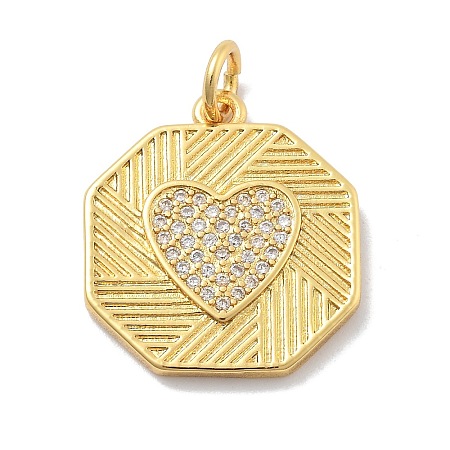 Brass Micro Pave Cubic Zirconia Pendants KK-M305-10G-1