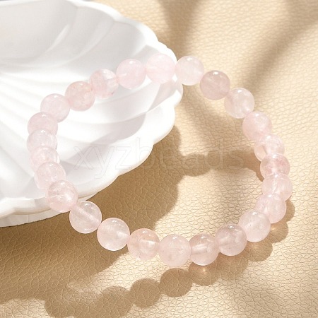 Natural Rose Quartz Stretch Bracelets G-N0272-01-1