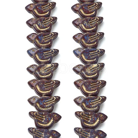 Painted Glass Beads Strands GLAA-Z021-19B-1