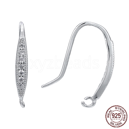 Rhodium Plated 925 Sterling Silver Earring Hooks STER-K168-096P-1