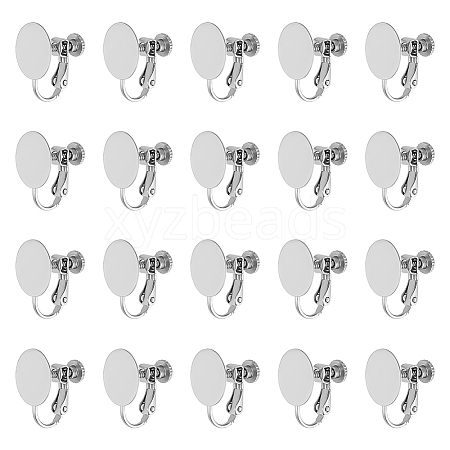 Unicraftale 20Pcs 316 Stainless Steel Clip-on Earring Findings STAS-UN0053-54-1