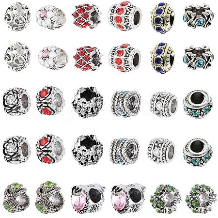 SUNNYCLUE Antique Silver Plated Alloy European Beads MPDL-SC0001-01-1