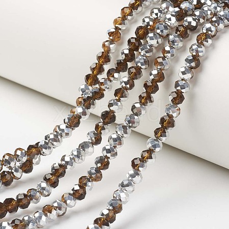 Electroplate Transparent Glass Beads Strands EGLA-A034-T3mm-M20-1