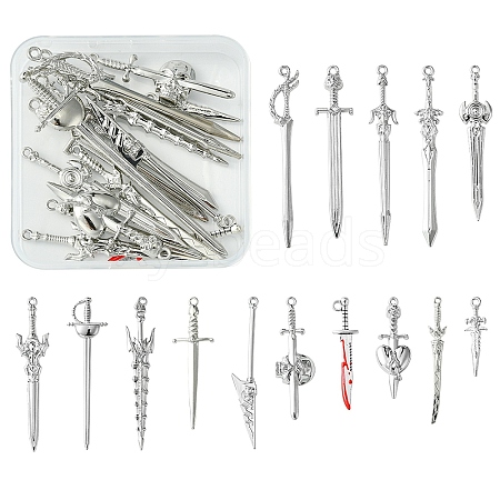 15Pcs 15 Styles Alloy Pendants FIND-YW0004-81-1