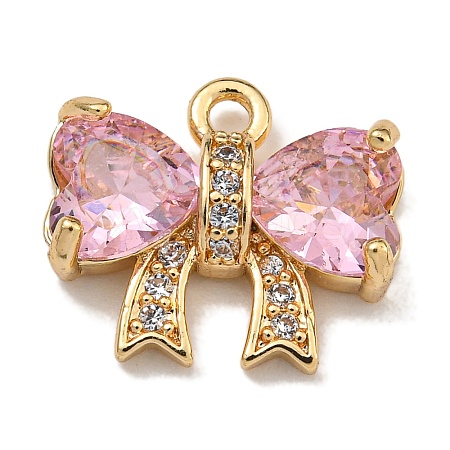 Brass Micro Pave Cubic Zirconia Charms KK-U037-18G-01-1