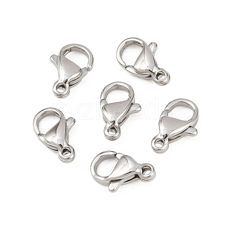 Non-Tarnish 316 Surgical Stainless Steel Lobster Claw Clasps X-STAS-316-FL10A-1