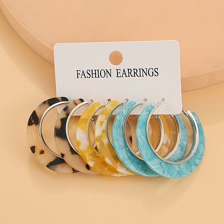 Acrylic Hoop Earrings FS-WG995C7-09-1