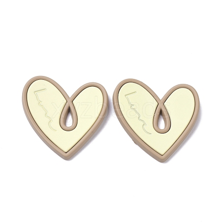 Heart Alloy Spray Painted Pendants PALLOY-P243-01F-1