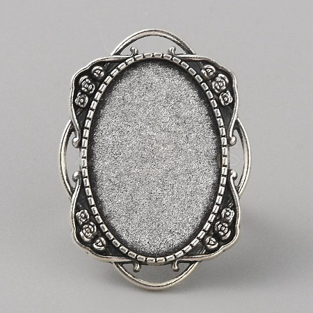Adjustable Alloy Finger Rings Components PALLOY-WH0101-37AS-1