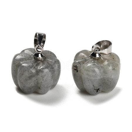 Natural Labradorite Pumpkin Charms G-K338-27P-03-1