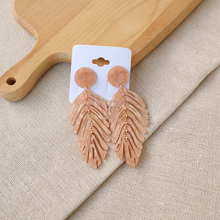 Acrylic Dangle Stud Earrings WG85C5B-04-1