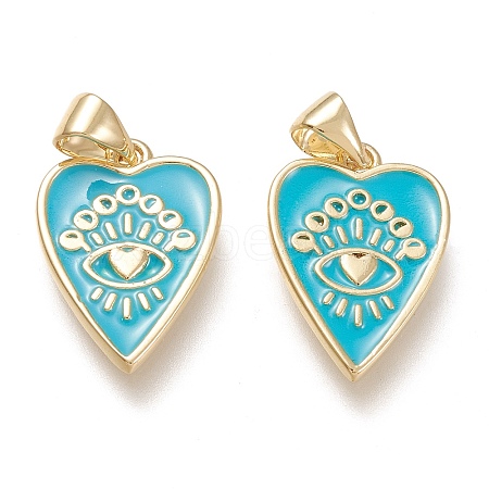 Brass Enamel Pendants LS-ZIRC-F116-10B-G-1