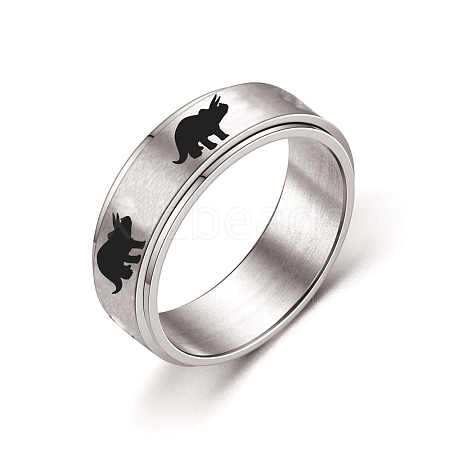 Rotating Titanium Steel Anxiety Relief Ring for Women Men PW-WG4928D-23-1