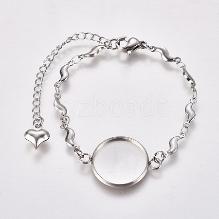 304 Stainless Steel Bracelet Making STAS-WH0014-22P-1