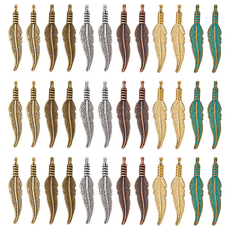 SUNNYCLUE 120Pcs 6 Colors Tibetan Style Alloy Pendants FIND-SC0003-75-1