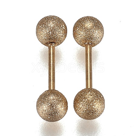 304 Stainless Steel Ball Stud Earrings EJEW-H113-01G-B-1