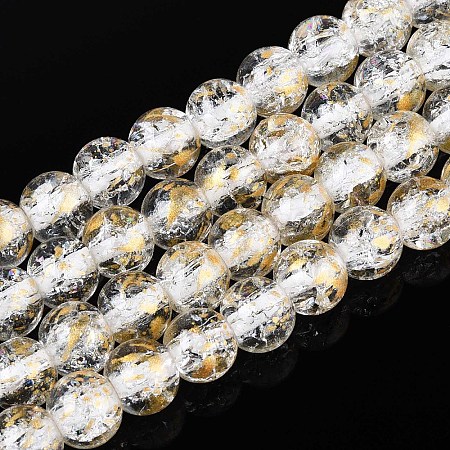 Crackle Transparent Glass Beads Strands GLAA-N030-8mm-01J-1