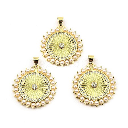 Rack Plating Real 18K Gold Plated Brass Pendants KK-B077-13G-1