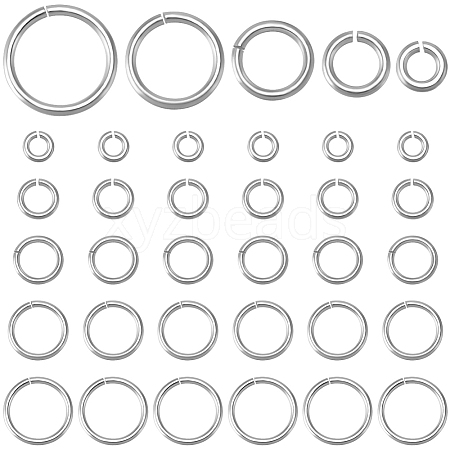 Beebeecraft 50Pcs 5 Styles 925 Sterling Silver Open Jump Rings STER-BBC0006-19-1