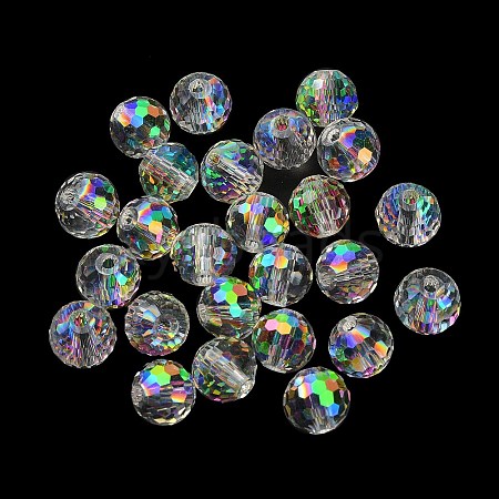 Half Rainbow Plated Glass Beads EGLA-P059-02A-HR02-1