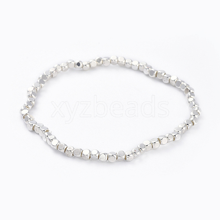 Brass Bead Stretch Bracelets BJEW-JB04402-1