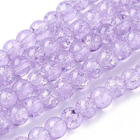 Spray Painted Crackle Glass Beads Strands CCG-Q002-6mm-04-1