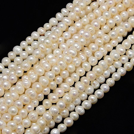 Natural Cultured Freshwater Pearl Beads Strands X1-PEAR-N013-06I-1