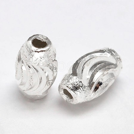 Fancy Cut Oval 925 Sterling Silver Textured Beads STER-F012-21A-1