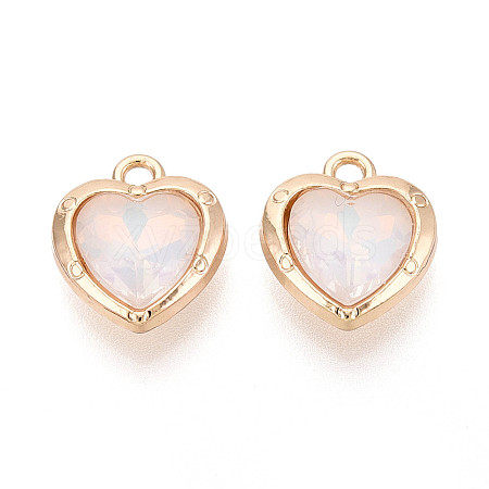 Rack Plating Alloy & Glass Pendants PALLOY-T024-05A-G-1
