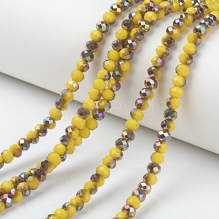 Electroplate Opaque Glass Beads Strands EGLA-A034-P4mm-R16-1