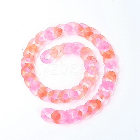 Handmade Transparent Acrylic Curb Chains FIND-WH0070-11D-1