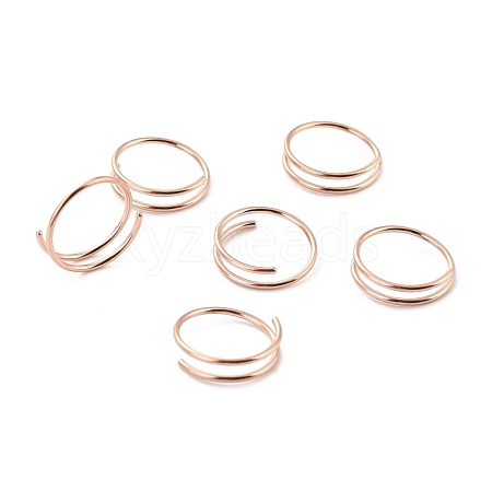 Double Nose Ring for Single Piercing AJEW-C010-02RG-03-1