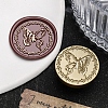 Halloween Theme Golden Tone Brass Wax Seal Stamp Head AJEW-O001-12G-1