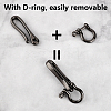   2Pcs Brass Shackle Clasps with Brass S Hook Clasps KK-PH0006-13-4