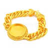 Brass Cuban Link Chain Bracelets Findings KK-G502-05G-2