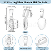 2Pcs 925 Sterling Silver Pinch Bails STER-BBC0007-54-2