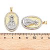 Brass Micro Pave Cubic Zirconia with ABS Imitation Pearl Pendants KK-T070-21G-3