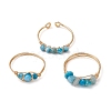 3Pcs Natural Mixed Stone Bead Finger Ring RJEW-JR00855-8