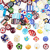 100Pcs 10 Styles Handmade Millefiori Lampwork Beads LAMP-PA0001-80-1