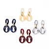 Imitation Gemstone Style Acrylic Dangle Stud Earrings EJEW-JE04346-1
