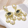 Alloy & Resin & Imitation Pearl Dangle Stud Earrings EJEW-M075-02G-3