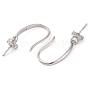 925 Sterling Silver Micro Pave Clear Cubic Zirconia Earring Hooks STER-U005-14P-2