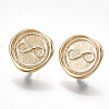 Brass Stud Earring Findings KK-T038-459G-1