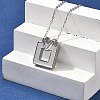 304 Stainless Steel Heart Square Urn Ashes Necklaces STAS-Z106-07P-1