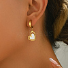 Romantic Stainless Steel Hollow Heart Pendant Hoop Earrings for Sweet Daily Parties XH1770-1-3