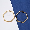 201 Stainless Steel Angular Hoop Earrings X-EJEW-F205-13G-A-5