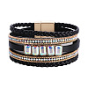 Boho Style PU Leather Multi-Strand Bracelets for Women Girl WGFD1A2-02-1