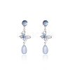 Alloy & Glass Teardrop Stud Earrings WGA7598-01-5